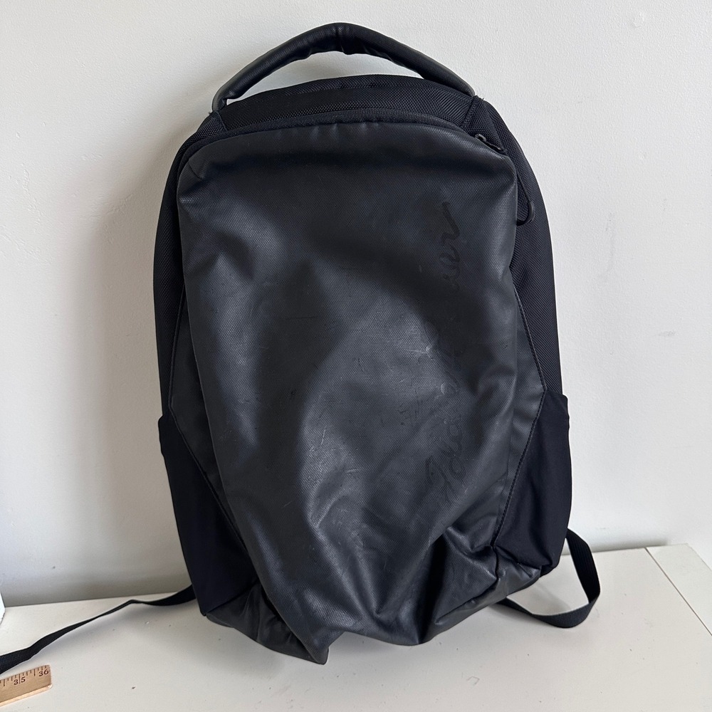 Eddie Bauer Backpack Black Laptop Commuter Bag Outdoor Coated Front